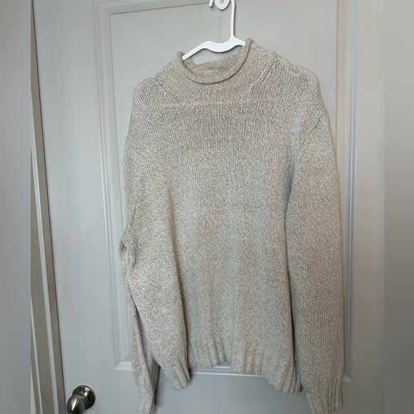 Todd Snyder Cotton/Linen Roll Neck Oatmeal Quiet Luxury Sweater Size XL